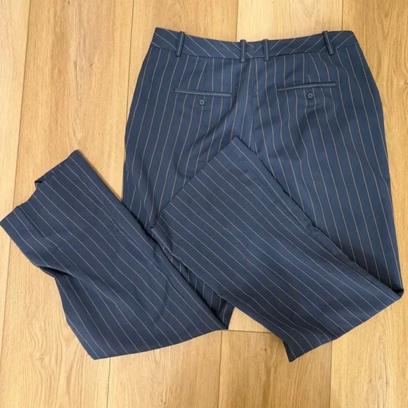 Navy Pinstriped Dress Pants - Picture 2 of 4